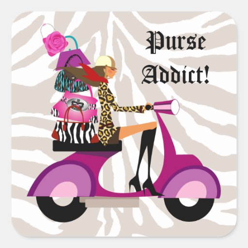Fashion Stickers Scooter Woman Purses Zebra