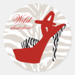 Fashion Stickers Sexy Zebra Shoe Red