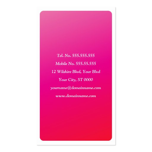 Fashion Stylist Business Card (back side)