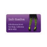Fashion witch costume stripe leg Halloween address Custom Address Labels