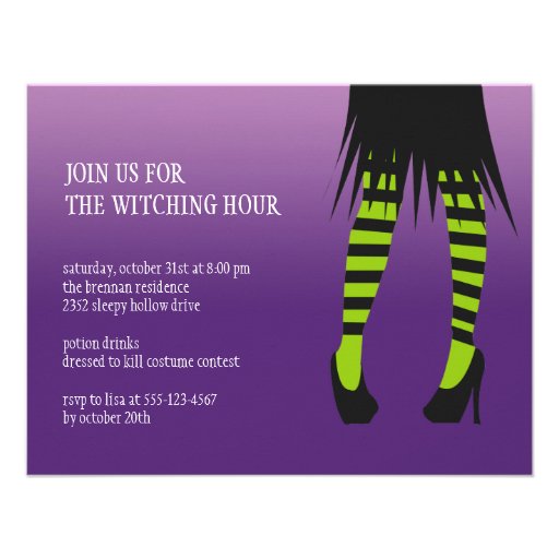 Fashion witch costume stripe legs Halloween party Announcements