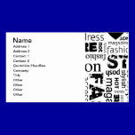 Fashion Word Collage Vector Illustration - alt business cards