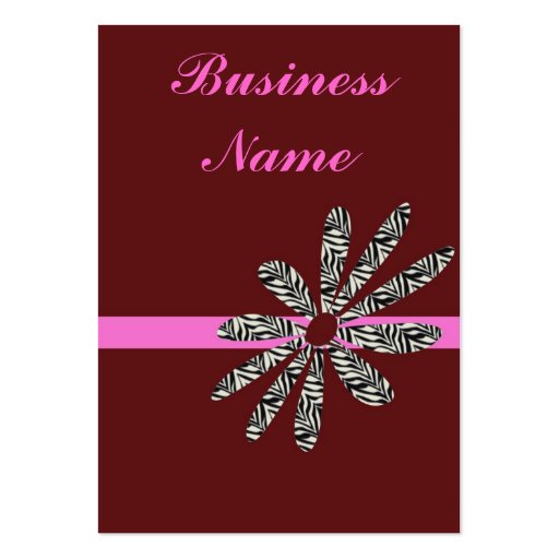 Fashion Zebra Flower Business Cards (front side)