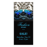 Fashion Zebra Jewelry Lace Rack Card Blue