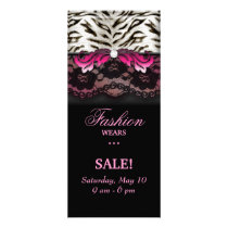 Fashion Zebra Jewelry Lace Rack Card Pink