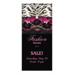 Fashion Zebra Jewelry Lace Rack Card Pink