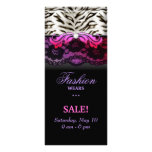 Fashion Zebra Jewelry Lace Rack Card Red Purple