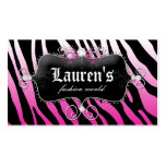 Fashion Zebra Jewelry Modern Pink Business Card