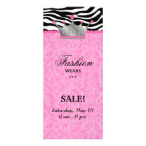Fashion Zebra Jewels Crown Lace Pink Rack Cards