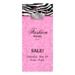 Fashion Zebra Jewels Crown Lace Pink Rack Cards