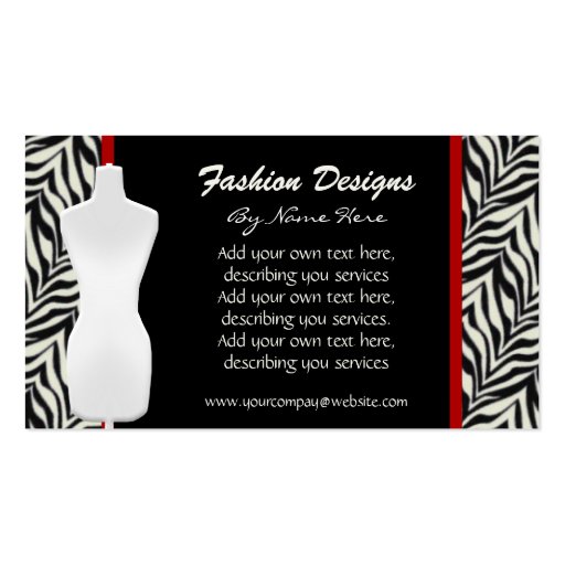 Fashion Zebra Print Business Card