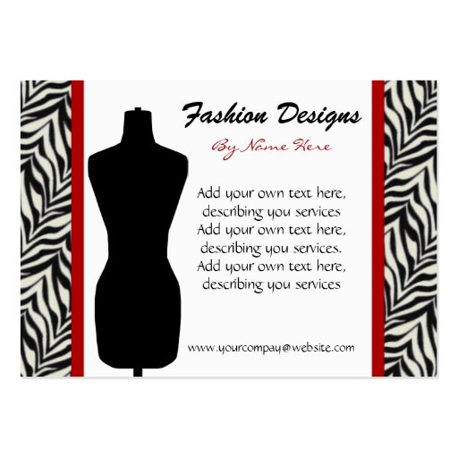 Fashion Zebra Print Business Card (front side)