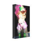 Fashionable dog with glasses canvas print