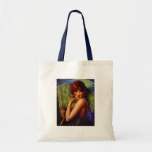 Fashionable Flapper Girl ~ Evening At the Beach Tote Bags