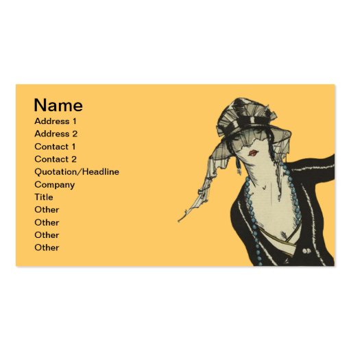 Fashionable Lady Business Card (front side)