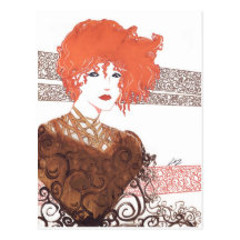 Fashionable Lady Post Cards