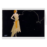 Fashionable Lady Smoking, Greeting Card