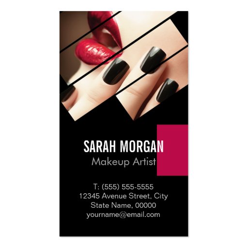 Fashionable Makeup Lips Beauty Salon Boutique Business Card Template (back side)