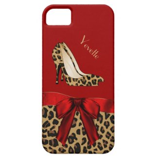 Fashionable Red &amp; Jaguar Print iPhone 5 Case