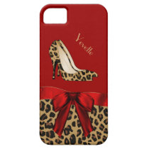 Fashionable Red & Jaguar Print iPhone 5 Case casemate cases