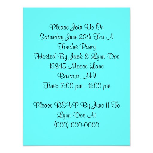 Fashionable Retro Fondue Party Theme Invitations