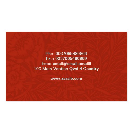 fashionable retro style business card with woman (back side)