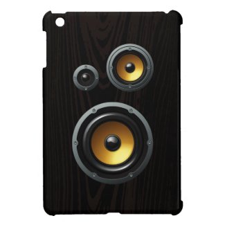 Fashionable Retro Wood Grain Speaker Trio iPad Mini Cover