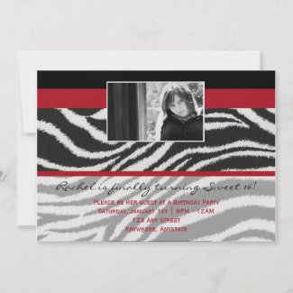 Fashionella in Zebra Invitation invitation