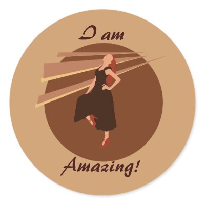 Fashiongirl in Brown Round Stickers by Customizables