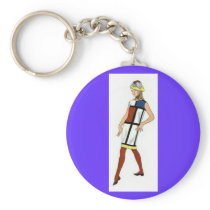 Fashionista 1960s Colorblock Dress Keychains