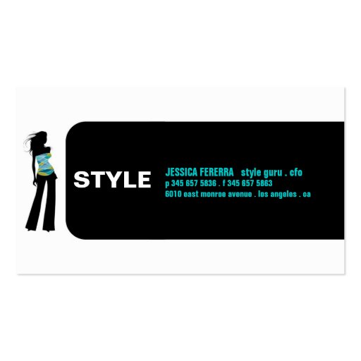 Fashionista Business Card (front side)