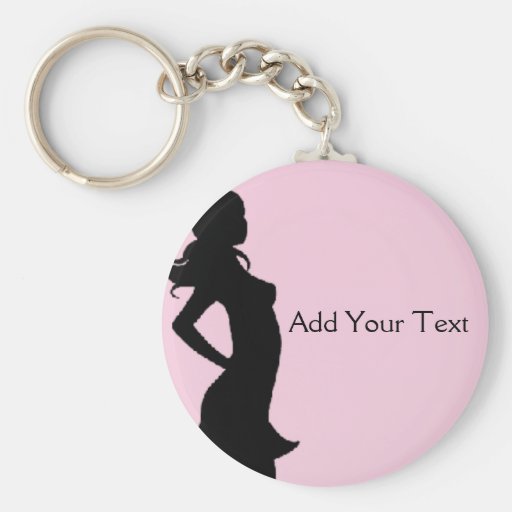Fashionista in Pink and Grey Key Chains