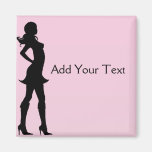 Fashionista in Pink and Grey Magnet