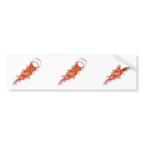 fast baseball on fire flames bumper sticker