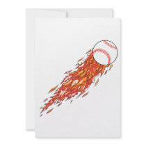 fast baseball on fire flames invite