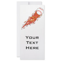 fast baseball on fire flames custom rack cards