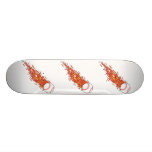 fast baseball on fire flames skate board deck