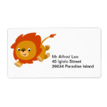 Fast Cute Cartoon Lion Avery Label labels