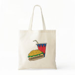 fast food burger and soft drink bag