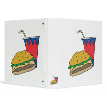 fast food burger and soft drink vinyl binder