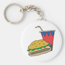 fast food burger and soft drink key chains
