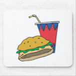 fast food burger and soft drink mouse pad