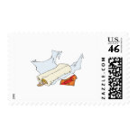 fast food burrito with hot sauce postage