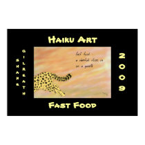 Fast Food Cheetah Haiku Art Print