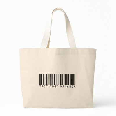 Fast Food Manager Bar Code Canvas Bag by NotWorking