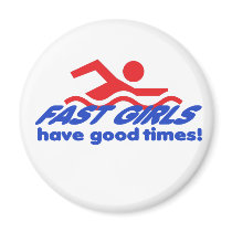 Fast Girls Round Magnet