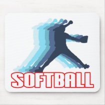 Fast Pitch Softball Silhouette Mouse Pads