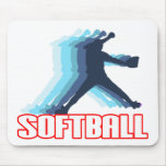 Fast Pitch Softball Silhouette Mouse Pads