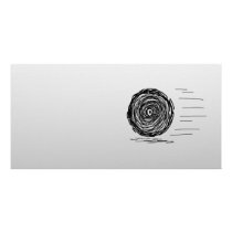 Fast. Rush. Symbol in Black on Gray. Picture Card