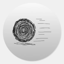 Fast. Rush. Symbol in Black on Gray. Sticker